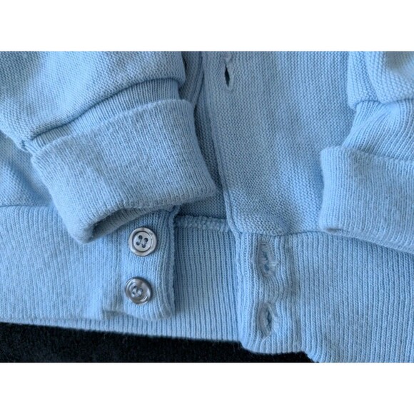 Vintage 80s 90s Unisex Blue Cardigan Sweater XL Made In USA Grandpa Grandmacore - Picture 10 of 10